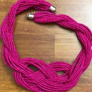 Gorgeous pink beaded choker necklace
